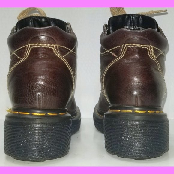 Size 6 US Women's Doc Dr. Marten's Brown Mahogany Heeled Heel Ankle Boots - Picture 6 of 17